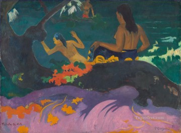  Primitivism Oil Painting - Fatata te miti Near the Sea Post Impressionism Primitivism Paul Gauguin